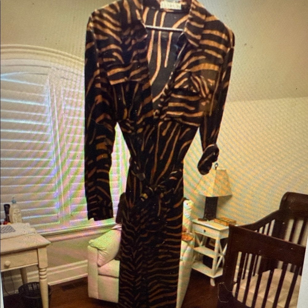 Chic Animal Print Long Sleeve Dress